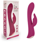 Бордовый вибромассажер-кролик 5 Silicone Bunny Love - 19,1 см. (Цвет: бордовый)