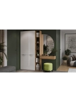 Прихожая с зеркалом Белый Жемчуг 197х37х217