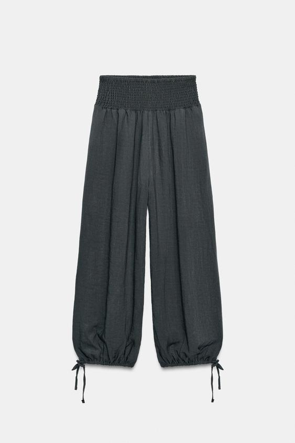 ZARA БРЮКИ BAGGY С ЭЛАСТИЧНЫМ ПОЯСОМ, АНТРАЦИТОВО-СЕРЫЙ