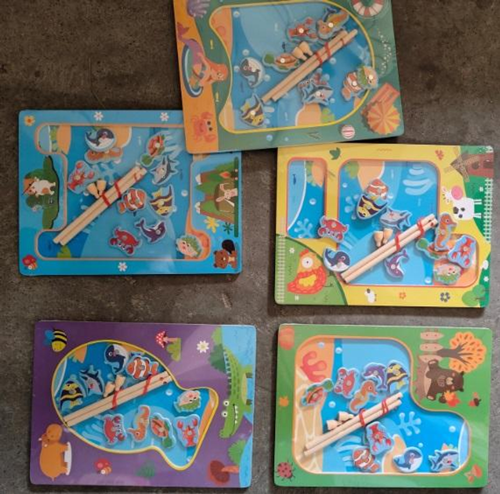 Развивающая игрушка деревянная Рыбалка магнитная, C-41816