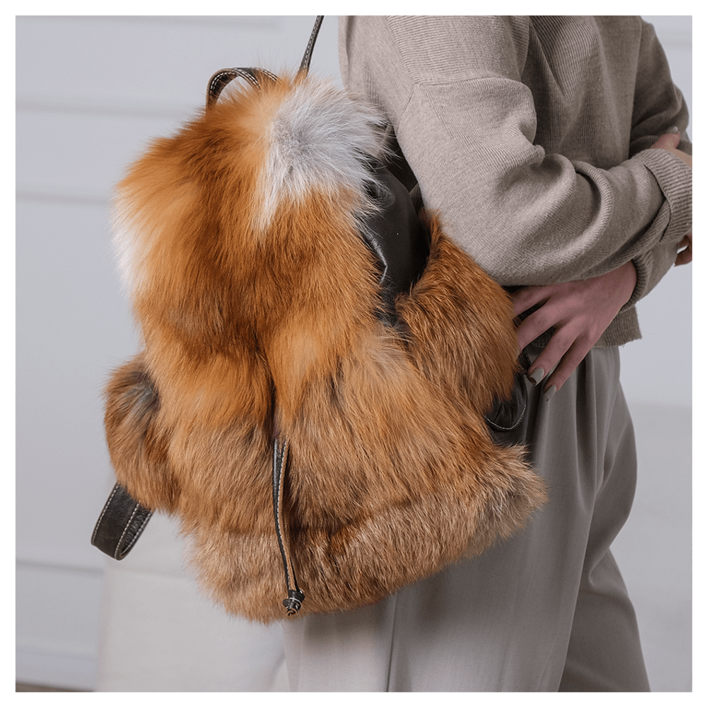 Меховой рюкзак «Городская хулиганка» рыжий