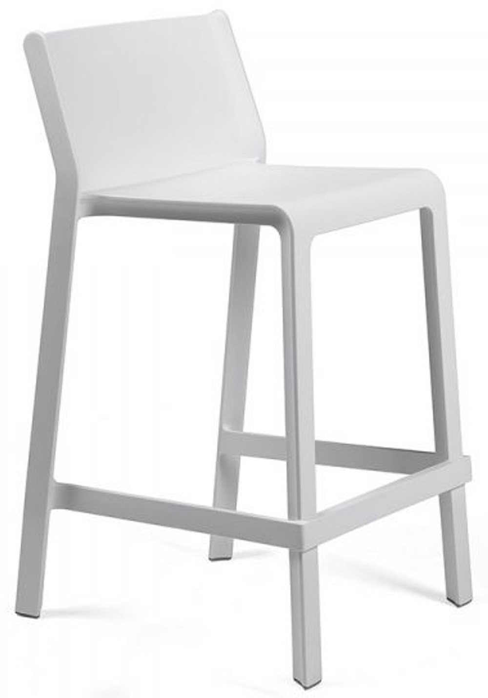Стул пластиковый полубарный Nardi Trill Stool Mini, белый
