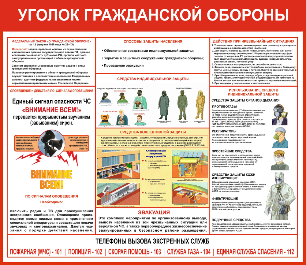 Информационный стенд "Уголок Гражданской обороны"