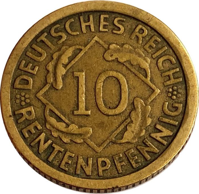 10 рентенпфеннигов 1924 Германия "G"