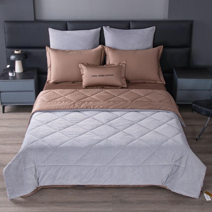 Комплект постельного белья с одеялом Сатин Вельвет Премиум «Перламутровая гладь»