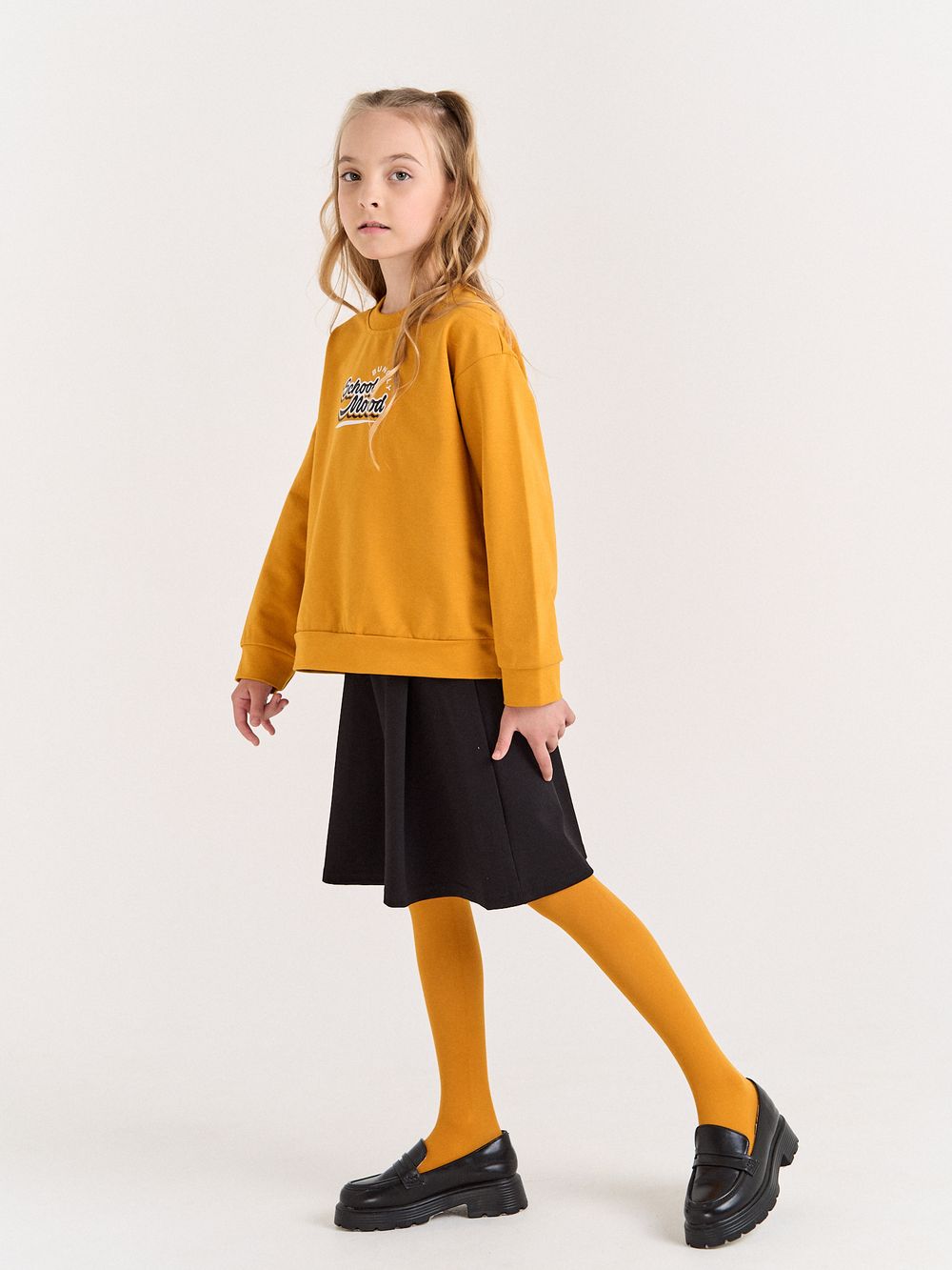 Свитшот облегченный "Горчица" с принтом 7+