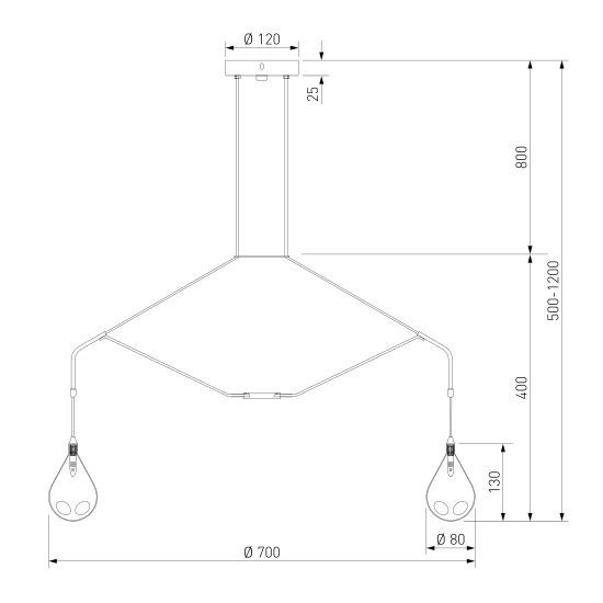 201002/12 / подвесная люстра / латунь Smart