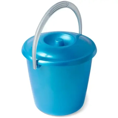 Ведро с крышкой Соло10л перламутровое бирюзовое С633КБИР