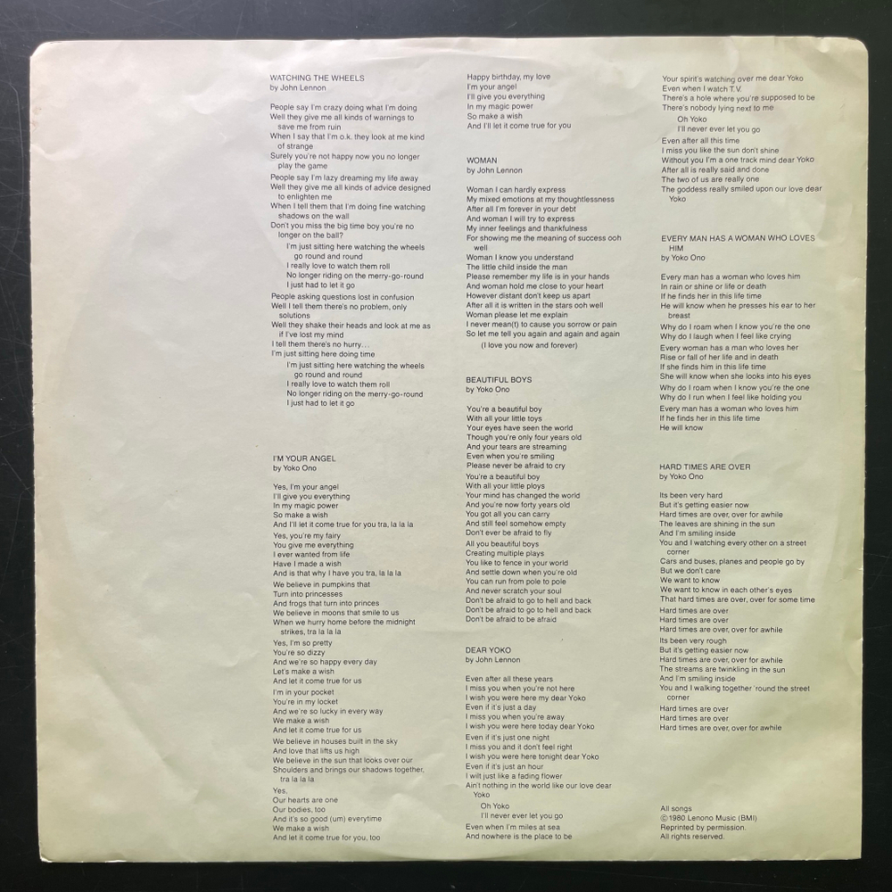 John Lennon & Yoko Ono ‎– Double Fantasy (Канада 1980г.)