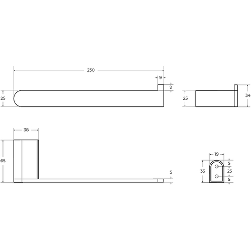 Полотенцедержатель Cezares Stylus STYLUS-TH02-NOP Черный матовый