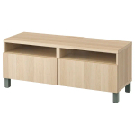 Тумба под ТВ с ящиками - IKEA BESTÅ/BESTA/БЕСТО ИКЕА, 42х48х120 см, под беленый дуб