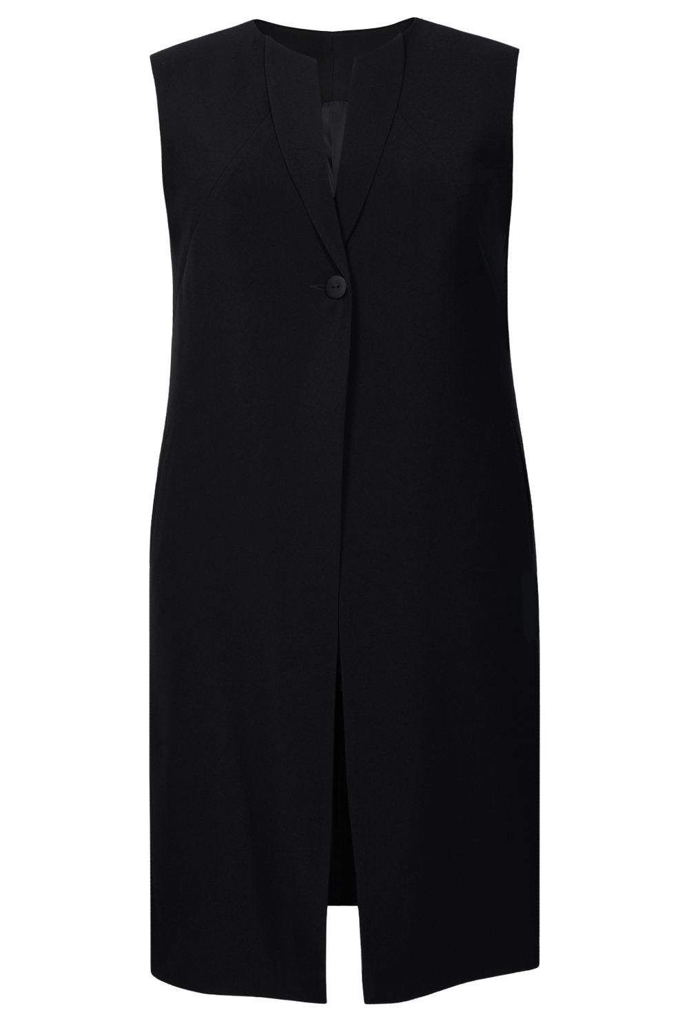 Удлинённый жилет 1634ОП, черный #70Ч061634ОП