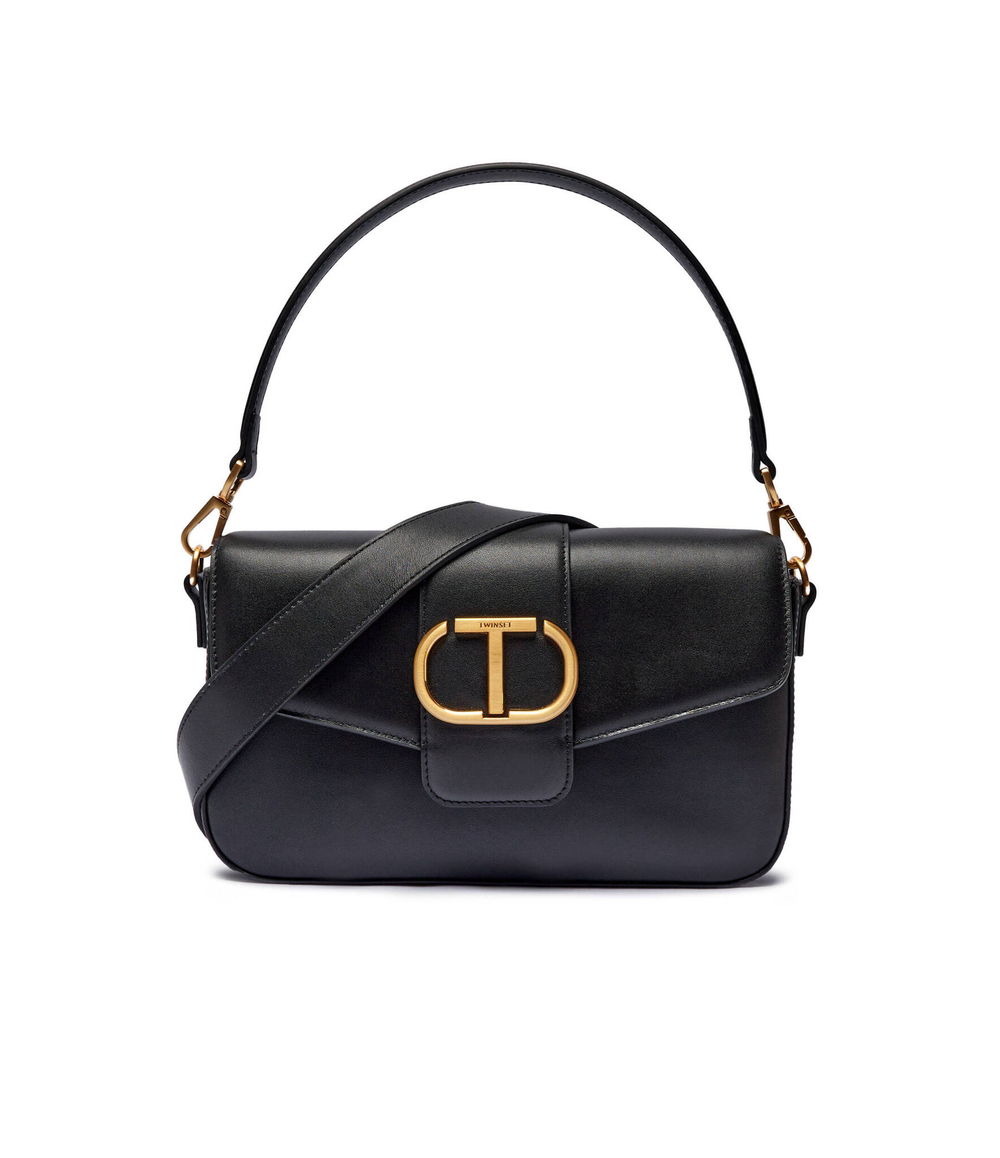 Кожаная сумка через плечо TWINSET - черный(242TB7090)