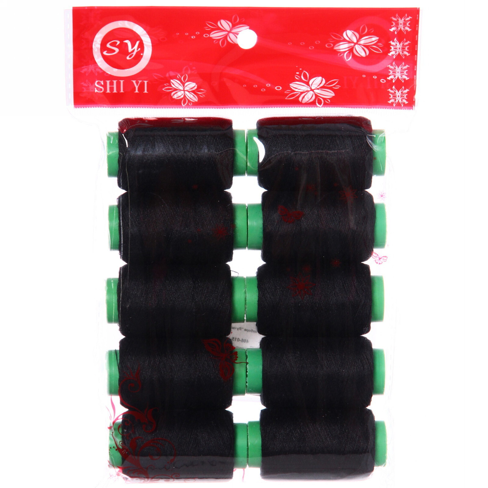 Нитки в наборе «Лучшая швея», цвет чёрный, 10 шт, в пакете