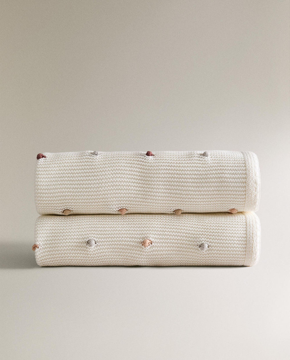 Zara Home плед детский из хлопка, в полоску, 70x100 см