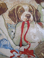 Декоративный гобеленовый чехол для интерьерной подушки Собачки 1 38*38