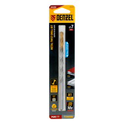 Сверло спиральное по металлу 7,0 х 156 мм, Р6М5, Golden Tip, удлиненное Denzel