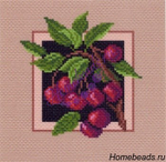 "Салфетка с вишней"-0946 канва с рисунком