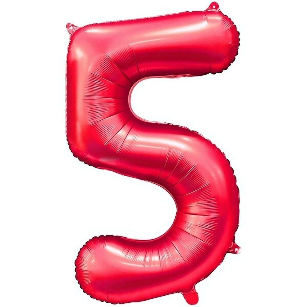 Шар фольгированный 32'/81см «Цифра 5» (красный)