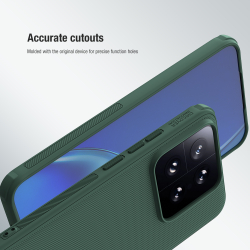 Чехол двухкомпонентный зеленого цвета (Deep Green) от Nillkin для Xiaomi 14, серия Super Frosted Shield Pro