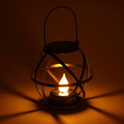 Светильник уличный ЭРА ERASFM-01 на солнечной батарее садовый Лофт подвесной с ручкой металл 26 см