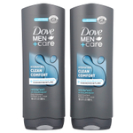 Dove, Men+Care, Clean Comfort, гель для душа, гель для душа, 2 шт. в упаковке, 532 мл (18 жидк. унций)