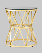 Журнальный стол 50*50 ВИВА золото стекло черное