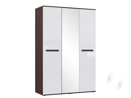 Шкаф 3-х ств. Спальня Ким (венге/белый глянец холодный)