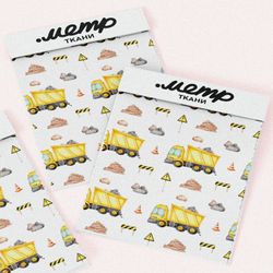 Ткань атлас грузовичок