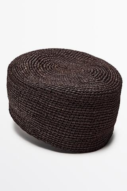 Massimo Dutti Шляпа-таблетка из рафии, жженый