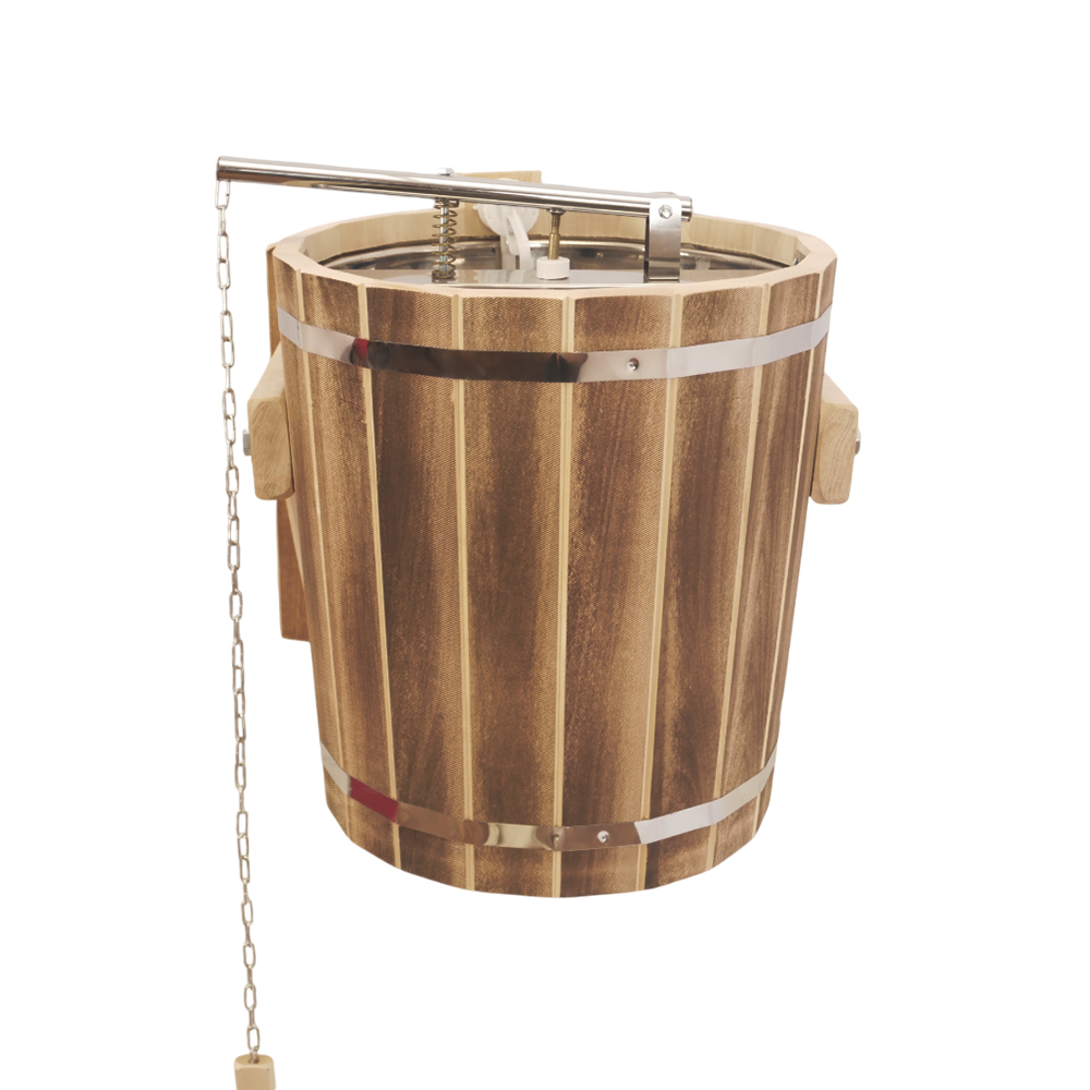 Обливное устройство из липы с клапаном "Водопад"20 л с нерж. вставкой Добрыня