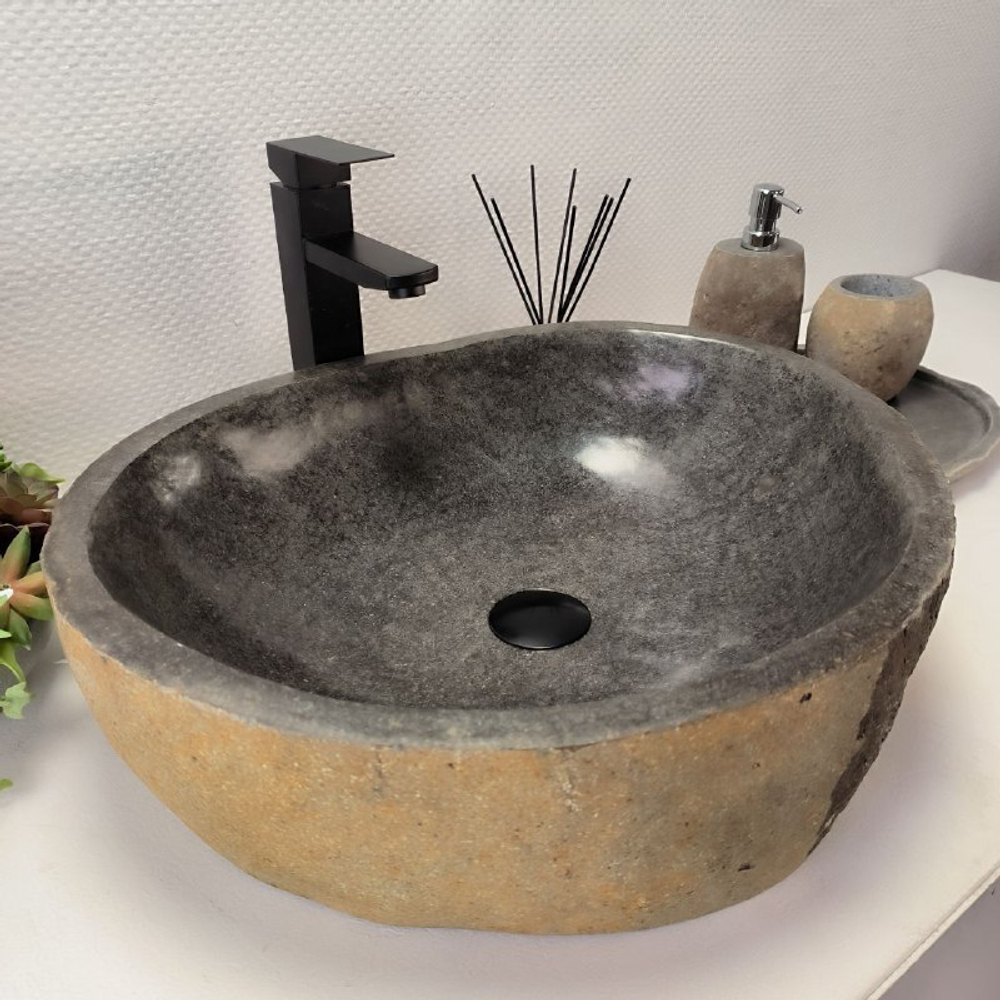 Раковина из речного камня RS-63364 (54*45*15) 0123