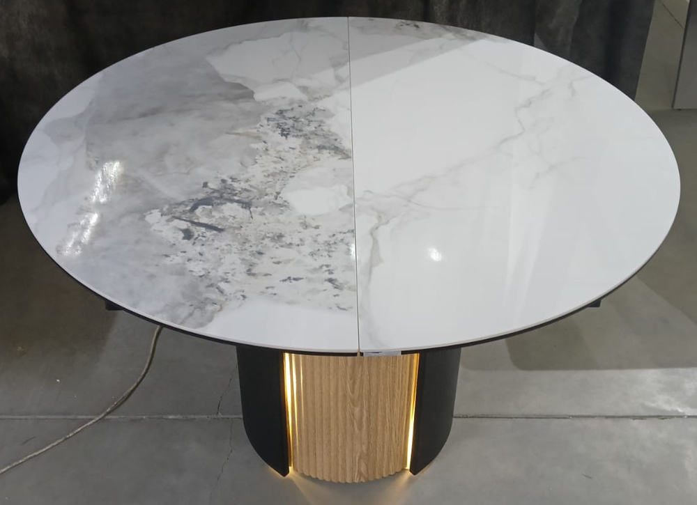 Стол М-City DISAUR Батист 115 С Подсветкой Пандора (Pandora Light), керамика, Дуб Американский