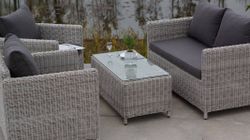 "Кон Панна" столик журнальный из искусственного ротанга, цвет бежевый