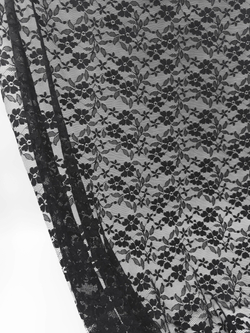 Гипюр эластичный черный ширина 150 см плотный