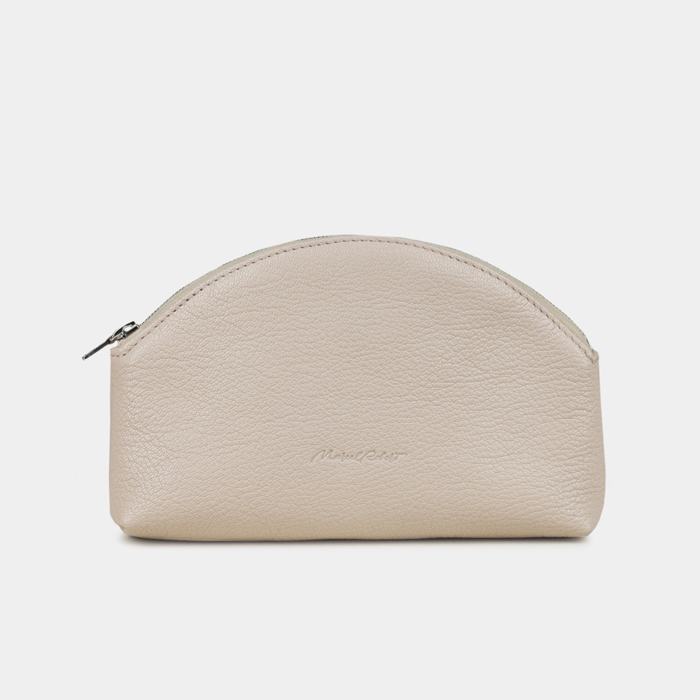 Косметичка Nuage из кожи козы, кремового цвета