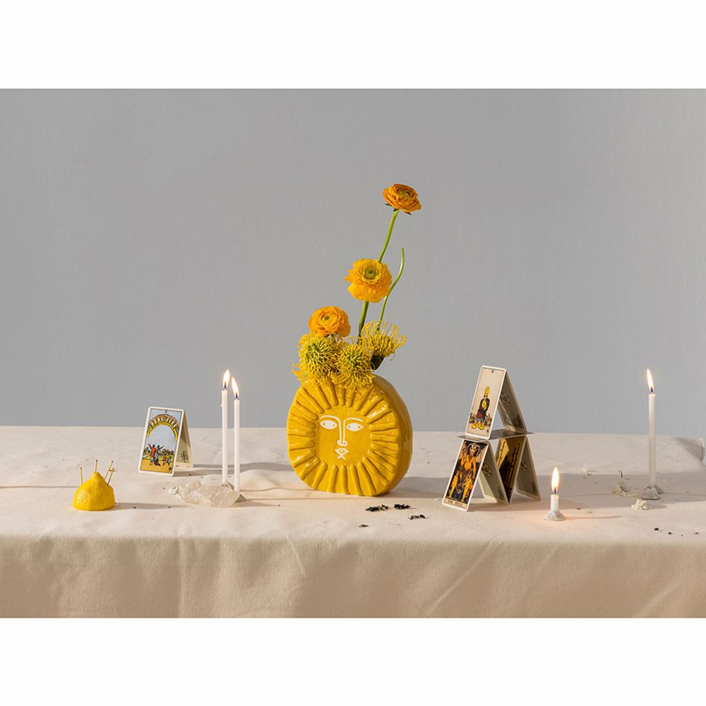 Ваза для цветов Sun, 18 см, желтая