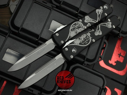 Ножи Microtech Ultratech Death Card Standard S/E (Левый) + S/E (Правый) "Memento Mori" А+++ - комплект 2 ножа