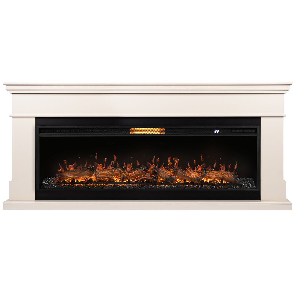 Каминокомплект: Очаг Royal Thermo Aurora RTFP/P-AR60LS, портал California 60 IV, молочный