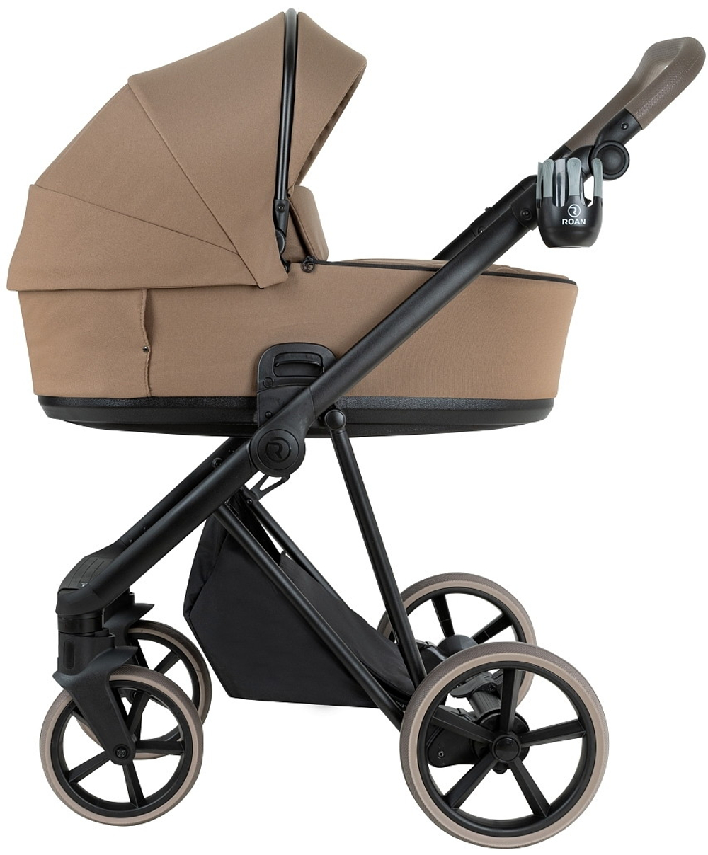 Детская коляска Roan Sol 2.0 3 в 1 с автокреслом Tutis Elo Lux EduSky Black SLL/32/T Mocha Mousse/Black/руч.Cappuccino
