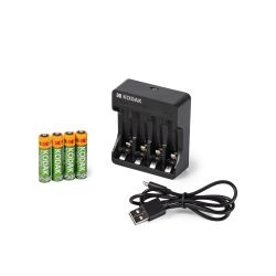 Зарядное устройство для аккумуляторов Kodak USB Overnight charger with 4 x AAA 1100 mAh [K4AA/AAA]