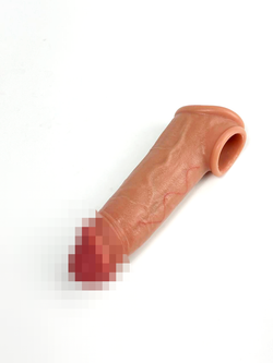 Насадка для увеличения члена в форме фаллоимитатора Sleeve №1 SGAN 3.5X14, телесный (2.8 внутренний диаметр)