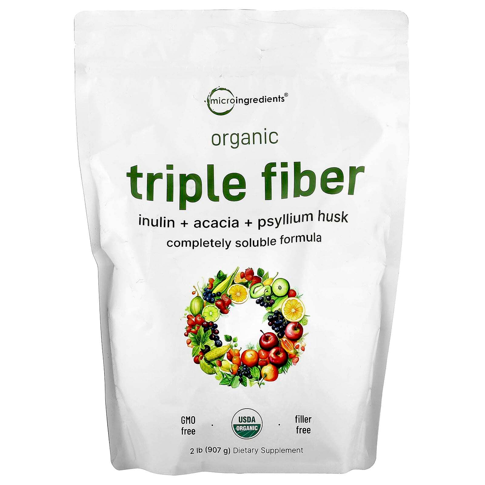 Micro Ingredients, Органическая тройная клетчатка, 907 г (2 фунта)