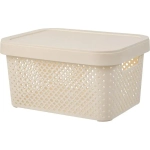 Корзинка для хранения с крышкой Plast Team Stockholm, 5 л молочный туман