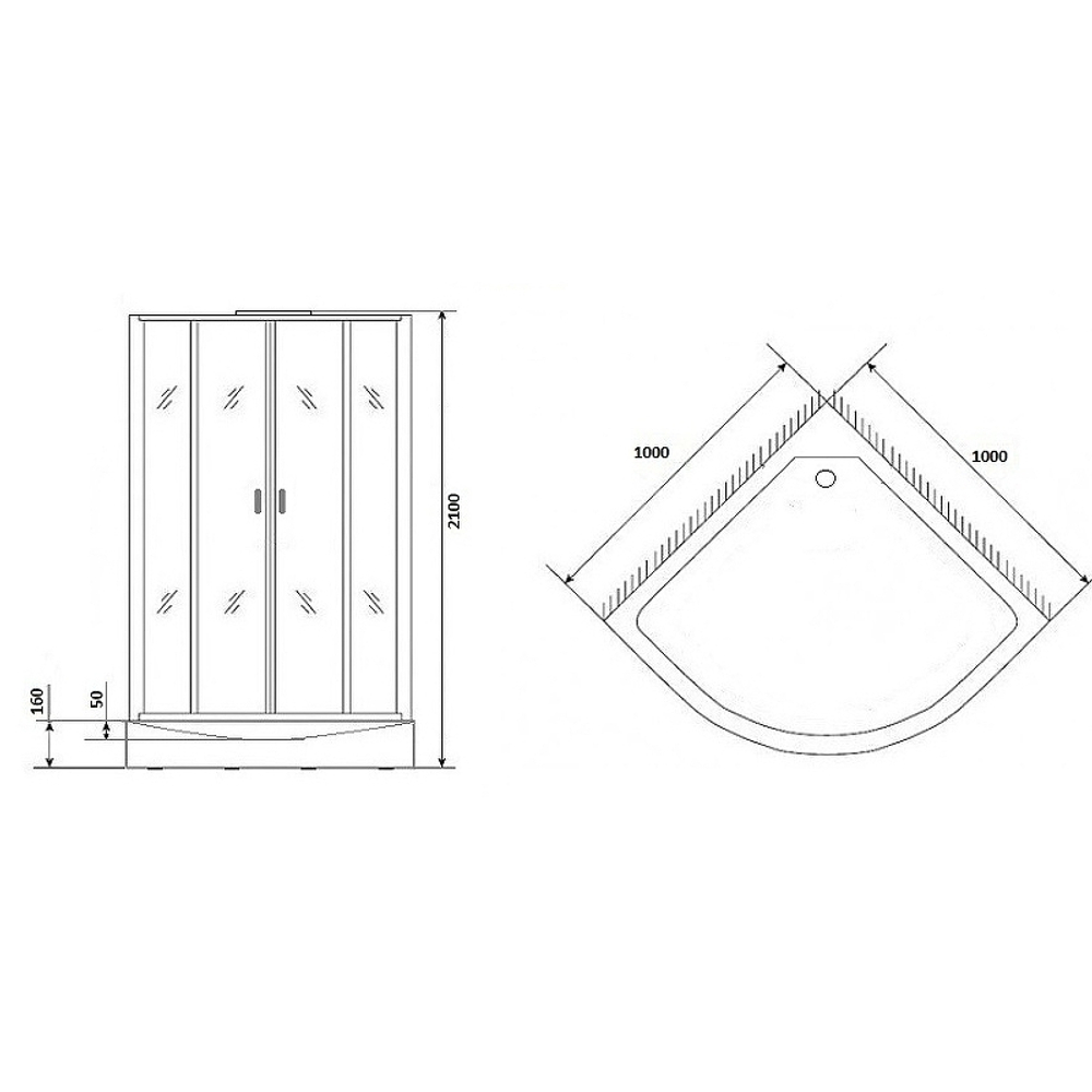 Душевая кабина Niagara Premium 100x100 NG-6902-01G Black с гидромассажем