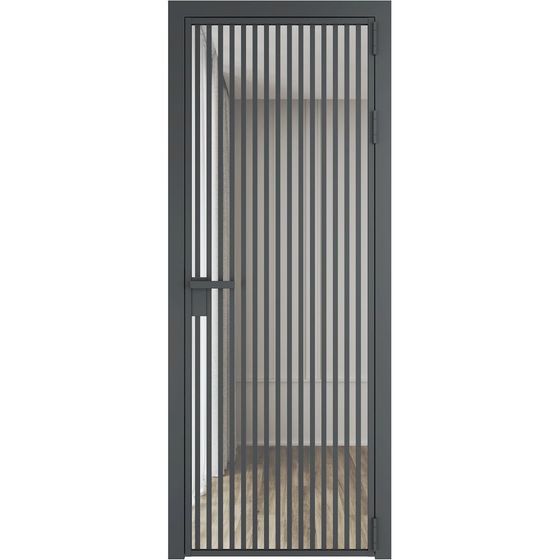 Алюминиевая дверь 11AG серая ночь остеклённая