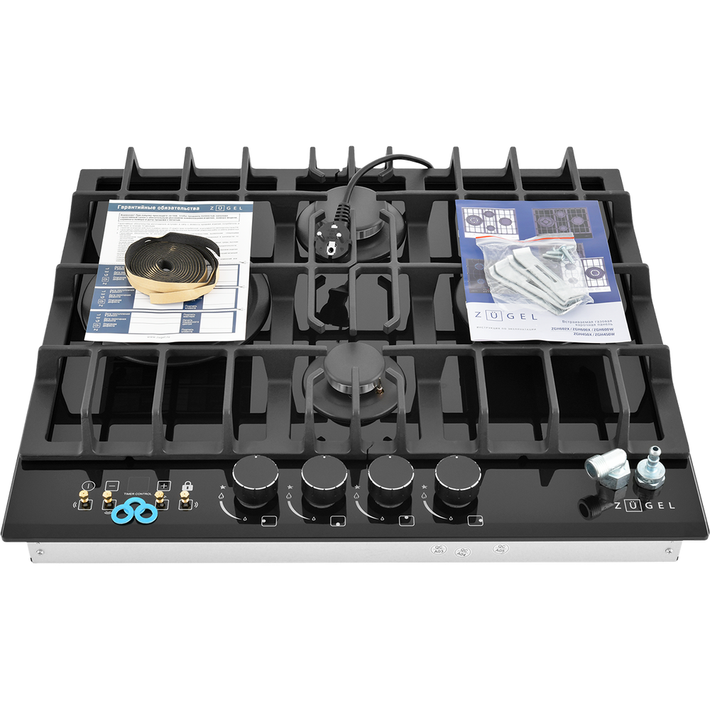 Встраиваемая газовая варочная панель ZUGEL ZGH600X