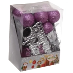 Набор украшений «Весёлая ёлочка» 3 см (32 предмета), фиолетовый/серебро