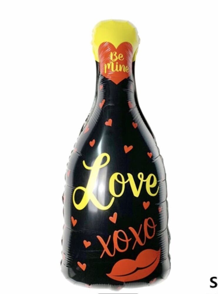 Бутылка Шампанского, Черная, LOVE