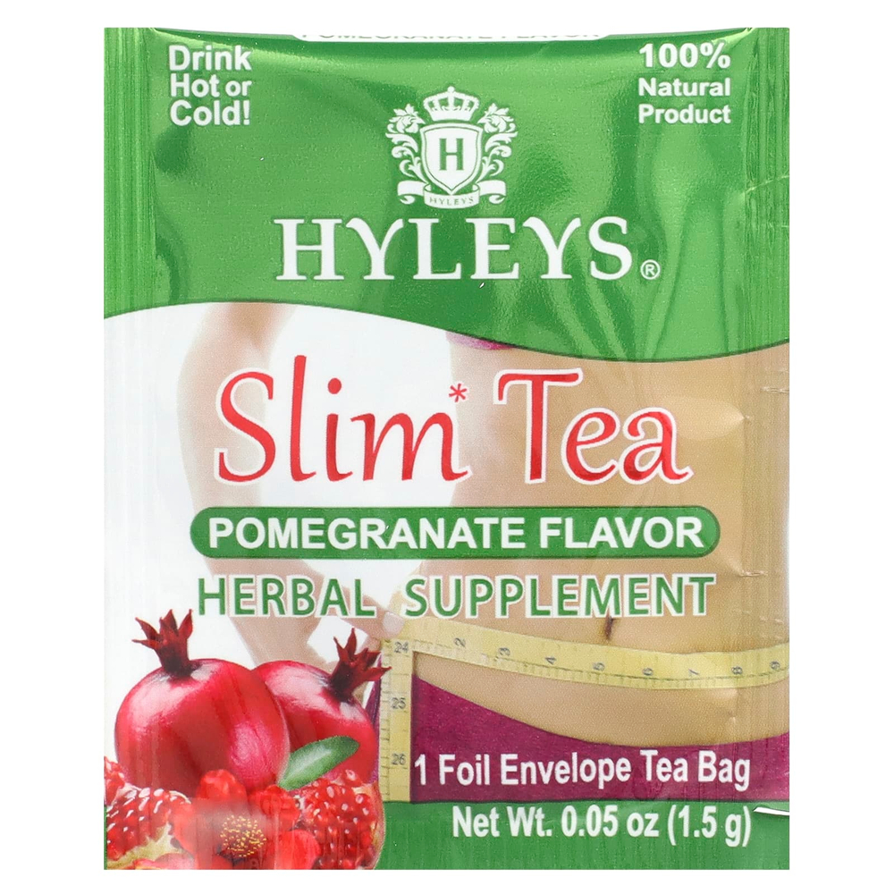 Hyleys Tea, Slim Tea, гранат, чайные пакетики в фольгированных пакетиках, 37,5 г (1,32 унции)